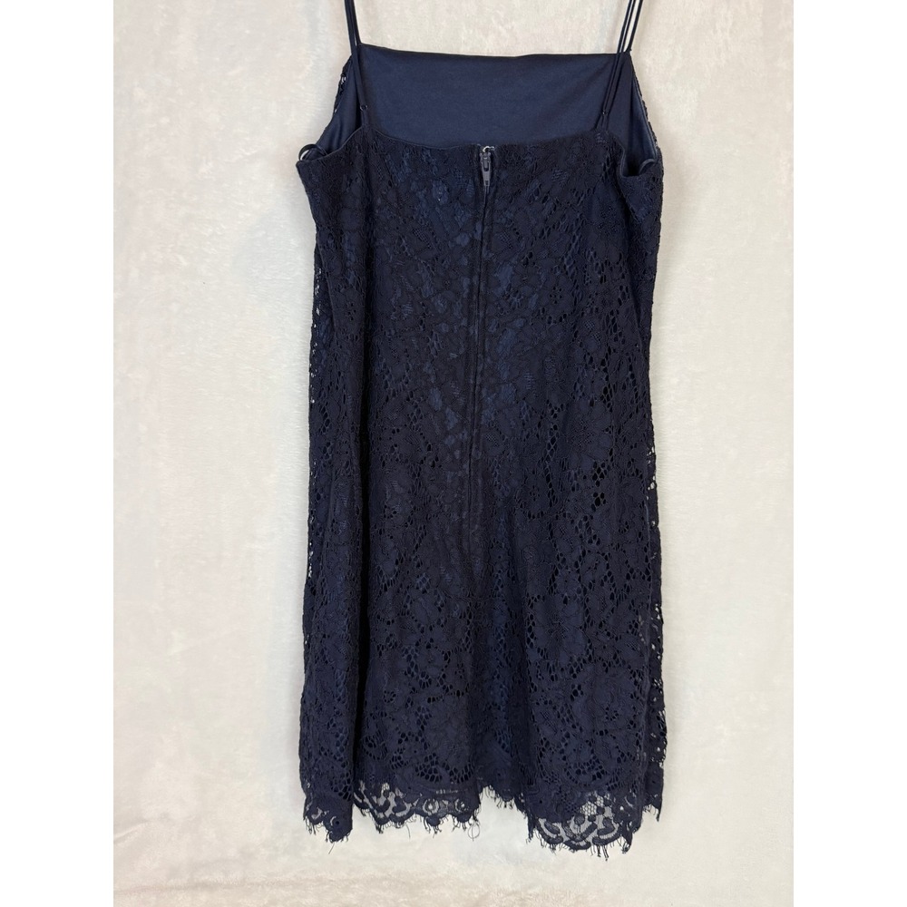 Blue Rain Navy Lace Slip Dress Small Spaghetti Strap Lined Mini Shift Boho - Picture 5 of 9
